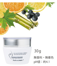 フルーツαクリーム+ 30g 無香料・無着色 pH値:約4.1